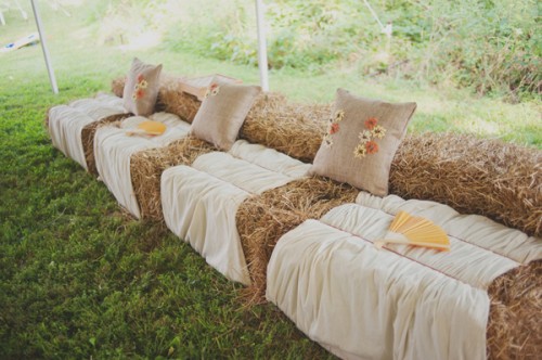  the perimeter of the dance floor could hold a few of these hay sofas